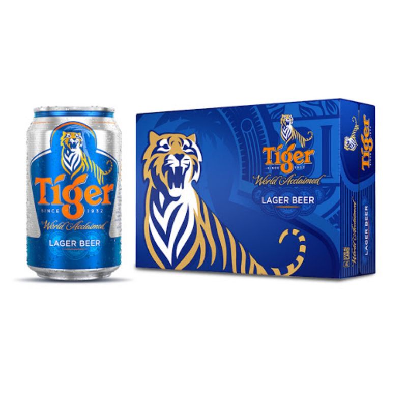 Thùng 24 lon bia Tiger 330ml. Date mới