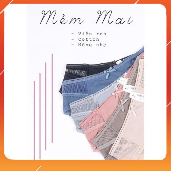 Quần lót nữ thun lạnh cao cấp mềm mại thoáng mát viền cạp mix ren Q2928