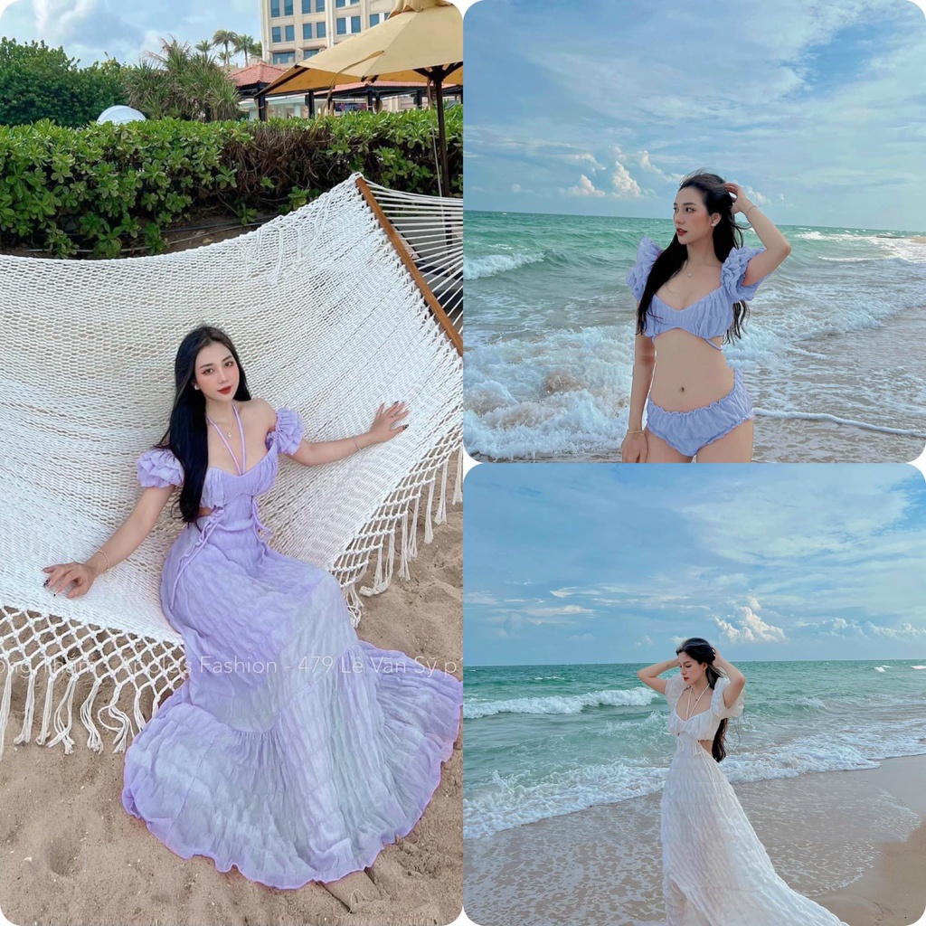 Set MAXI ĐI BIỂN 3 món (có BIKINI) cá tính phong cách kiêu sa xinh đẹp