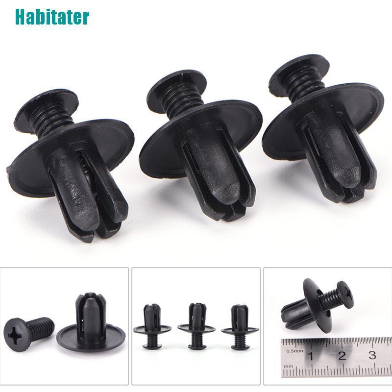 FENDER Set 50 Đinh Tán Nhựa Màu Đen 8mm Chuyên Dụng Cho Xe Hơi