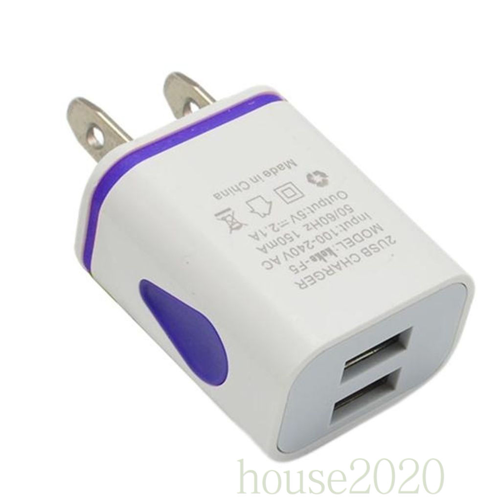 Ổ Cắm Sạc Điện Thoại 2a Hai Cổng Usb Có Đèn Led Tiện Dụng