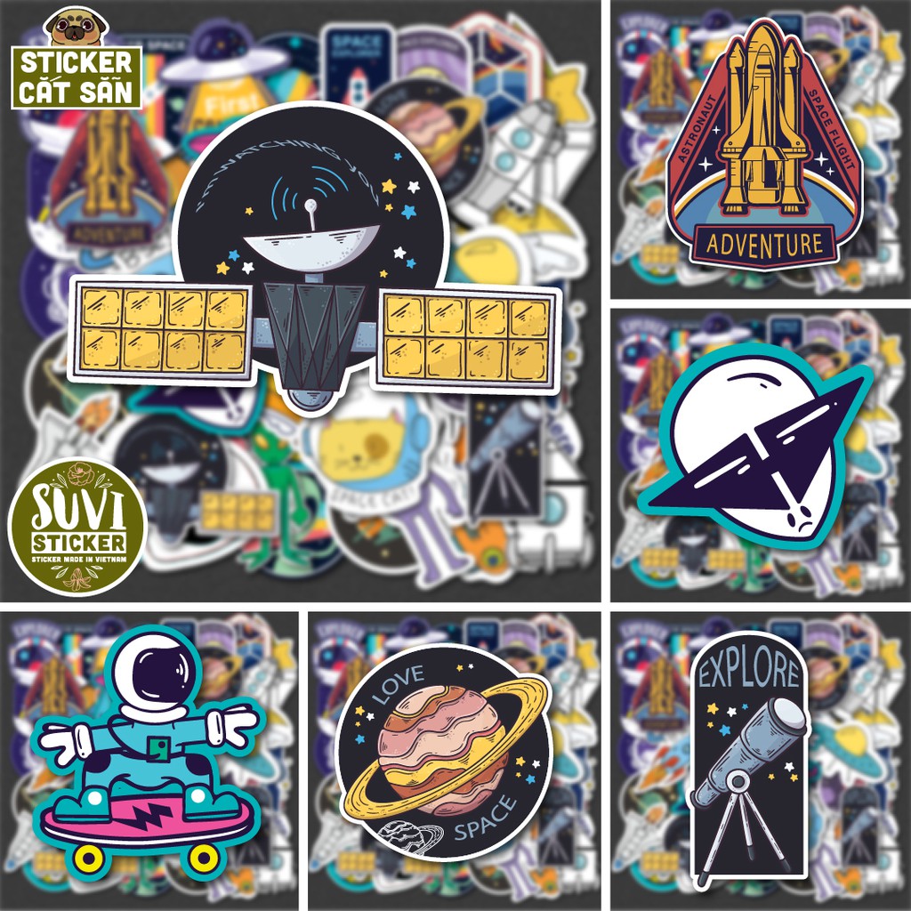 50 Sticker Galaxy chống nước sticker dán laptop, điện thoại, đàn guitar, mũ bảo hiểm, vali. MSP: G02