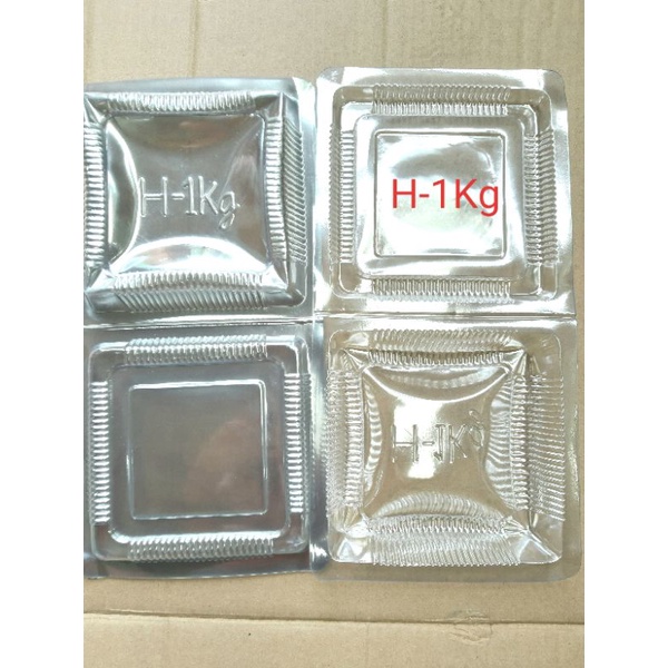 100 hộp nhựa H-1KG vuông trong suốt, đựng bánh đa năng