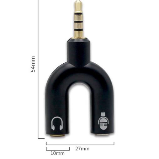 ĐẦU CHUYỂN CHỮ U JACK 3.5mm RA 2 LỖ MIC + PHONE
