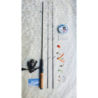 Bộ Cần Câu Lure UL 2 Ngọn Cán Gỗ 🎁Tặng Kèm Siêu Phụ Kiện 🎁Bộ Cần Câu Máy Đứng 🎁 Đọt Đặc Chuyên Câu Suối, Cháp,Mương