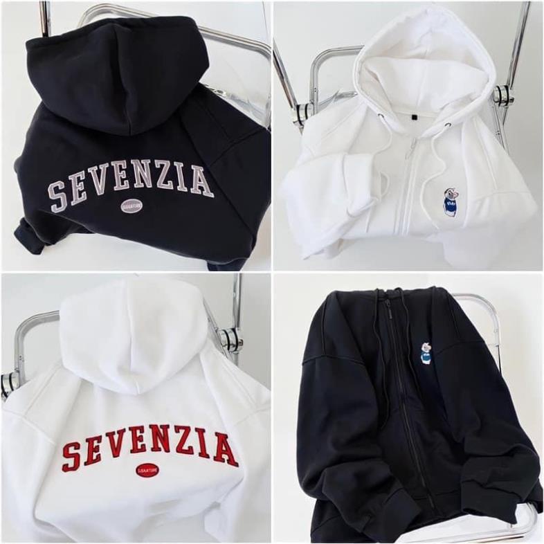 Áo Khoác Nỉ Hoodie Mũ Dáng Rộng Nam Nữ Hình Cún Sevenzia Unisex Tay Bồng Dáng Rộng