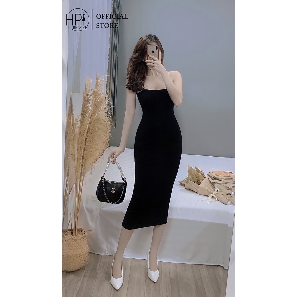 Váy 2 Dây Sợi Bún Dáng Dài HP TT-HOT chất thun bozip co dãn