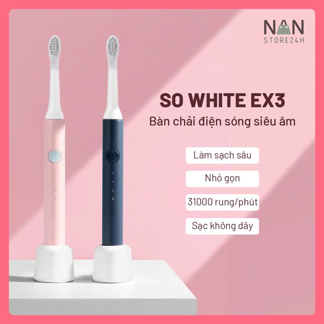 [BH 12 THÁNG] Bàn Chải Đánh Răng Điện Sóng Siêu Âm Sonic XIAOMI SOOCAS SO WHITE/PINJING EX3