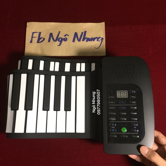 (Có video test) Đàn Piano 61 phím cuộn mềm dẻo Konix Flexible PA61 - Pin sạc 1000mAh