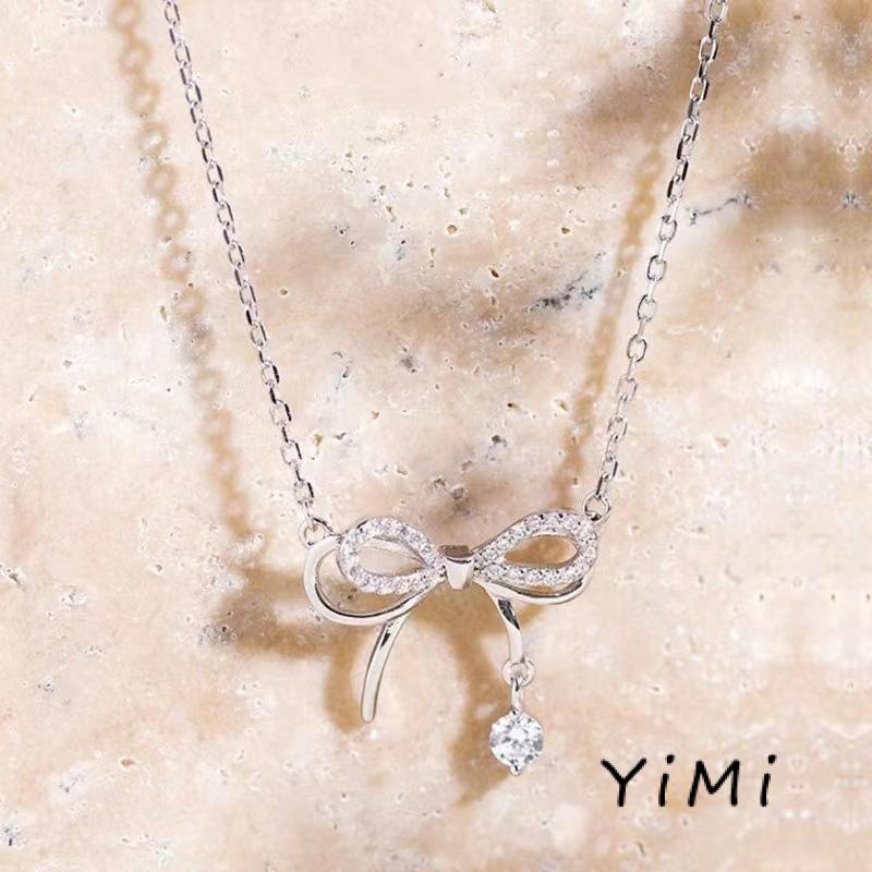 Vòng cổ Mặt Hình Nơ Đính Kim Cương Thời Trang Hàn Quốc Cho Nữ