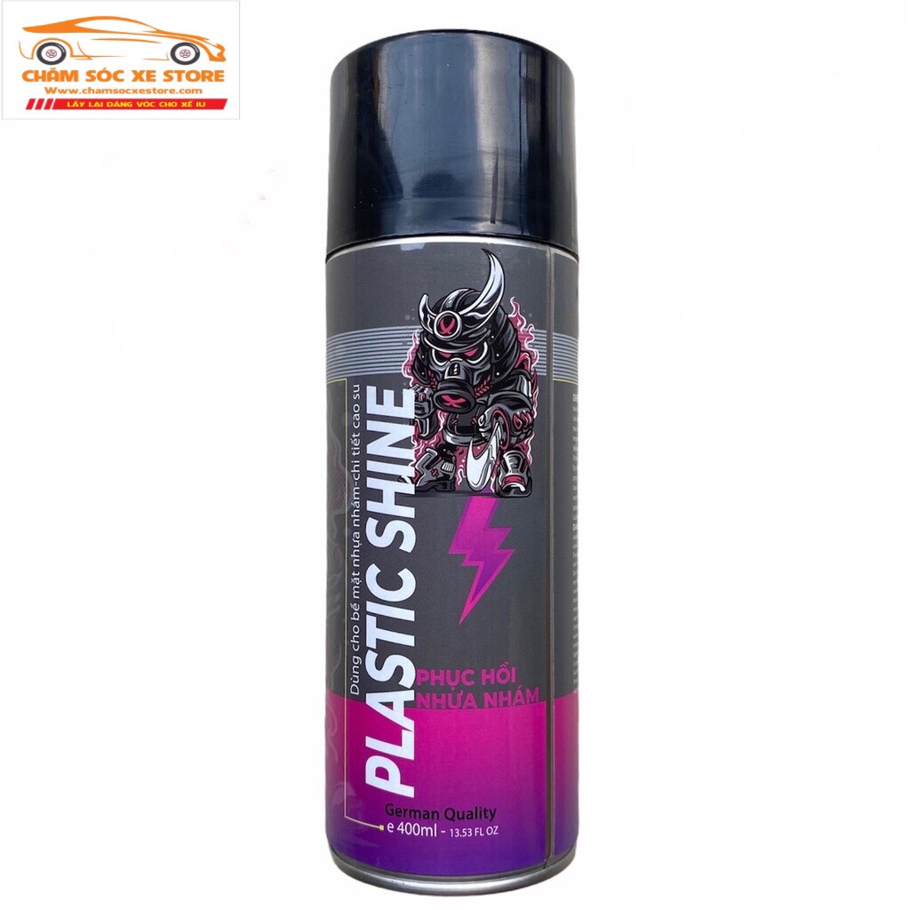 Chai xịt phục hồi và bảo dưỡng , làm mới bề mặt nhựa - cao su Sprayking Plastic Shine 400ml chamsocxestore