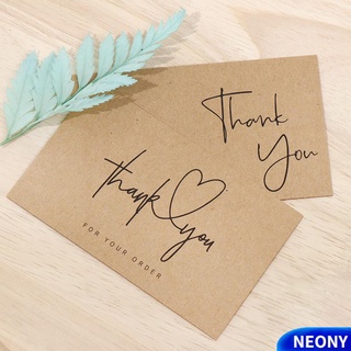 Bộ 30 tờ thiệp giấy thủ công in chữ Thank you for your order