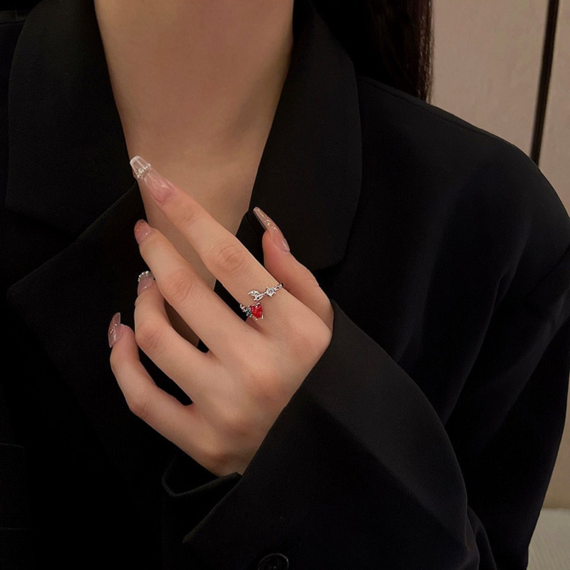 Nhẫn Hở Họa Tiết Hoa Đính Đá Zircon Phong Cách Hàn Quốc