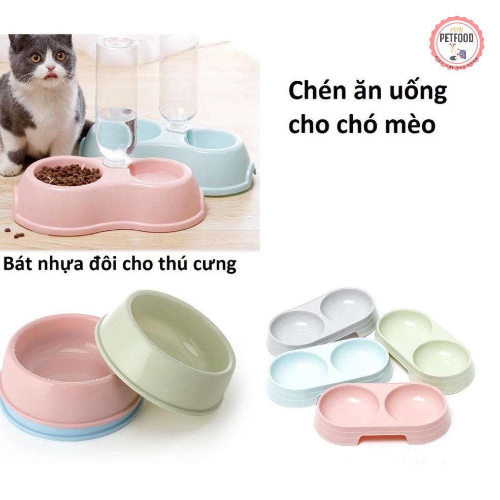 Bát nhựa cho chó- chén Ăn, Uống cho chó loại 1 ngăn và 2 ngăn chất liệu nhựa an toàn (Nhiều loại)