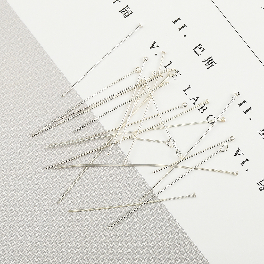 Set 10 thanh kim bạc 925 đầu phẳng hình chữ T dùng làm trang sức thủ công 15-50mm