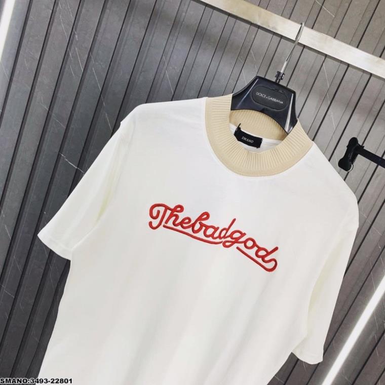 Áo Thun Nam The Bad God Chữ Đỏ Siêu Hot - Áo Phông Nam Cổ Tròn Viền Vàng Cao Cấp