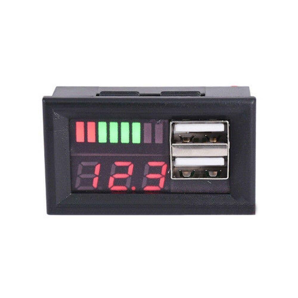 Đồng Hồ Đo Dung Lượng Pin Hai Cổng USB Có Đèn LED Đo Điện Áp REBUY1