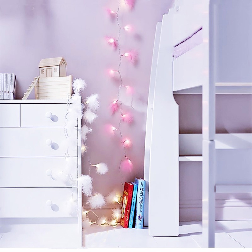 Dây đèn LED hình lông vũ độc đáo trang trí nhà cửa/ tiệc sinh nhật