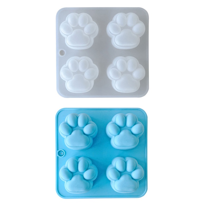 Sa Móc Khóa Silicone Hình Dấu Chân Mèo Lấp Lánh