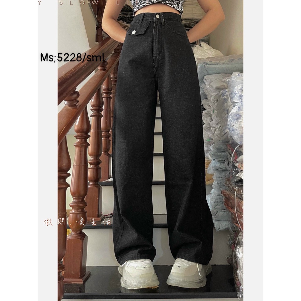 QUẦN JEANS ỐNG RỘNG NỮ LƯNG CAO TÚI NẮP LAI CUỐN MÀU XÁM NHẠT XÁM ĐẬM CAO CẤP NITIQC ĐỈNH CAO PHONG CÁCH