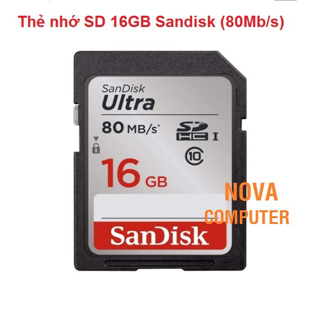 Thẻ nhớ SD 16GB Sandisk (80Mb/s) | WebRaoVat - webraovat.net.vn