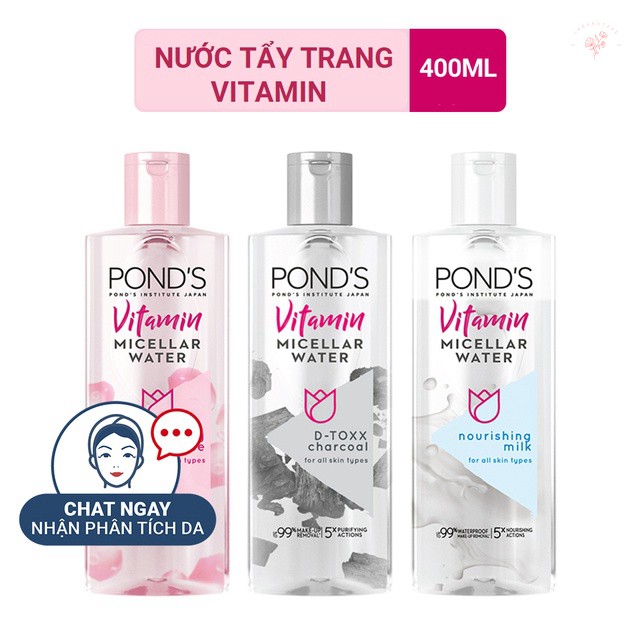 [Mã chiết khấu giảm giá sỉ mỹ phẩm chính hãng] Nước tẩy trang Vitamin Pond's Micellar Water 400ml