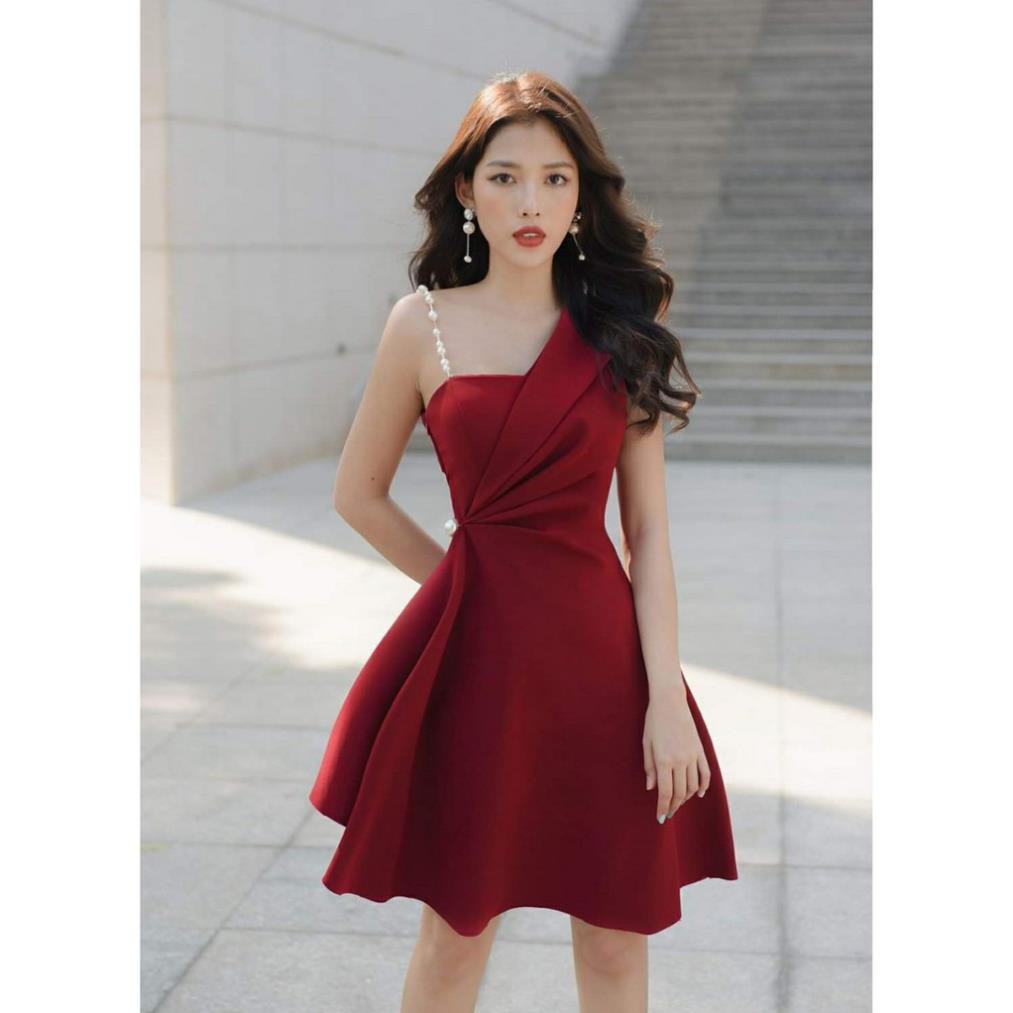 Đầm Nữ, Đầm dự tiệc 1 dây vai đính chuỗi sang trọng quý phái V | BigBuy360 - bigbuy360.vn
