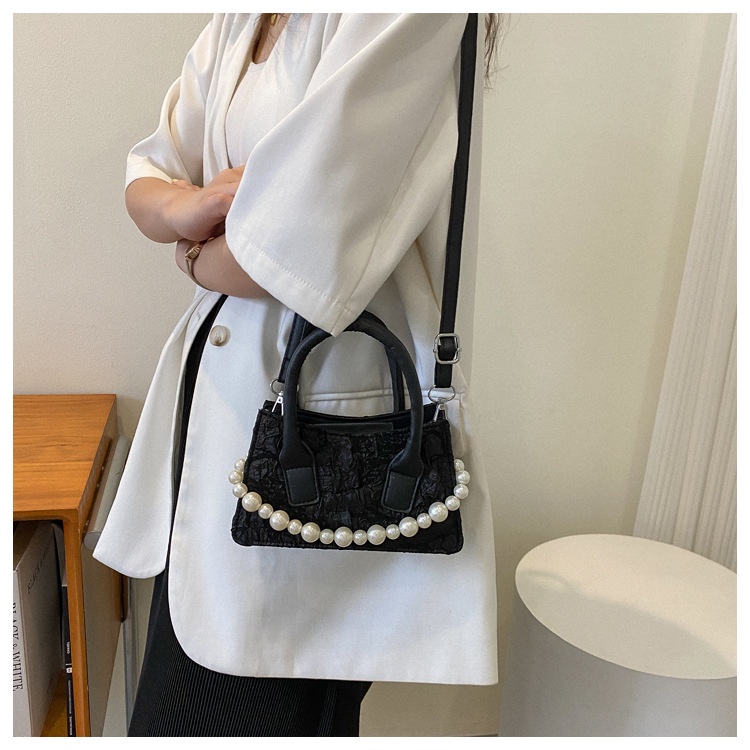 Túi vải JASMIN NOIR đính ngọc trai giả thời trang cho nữ