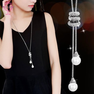Dây chuyền chuỗi hạt dài đính đá pha lê