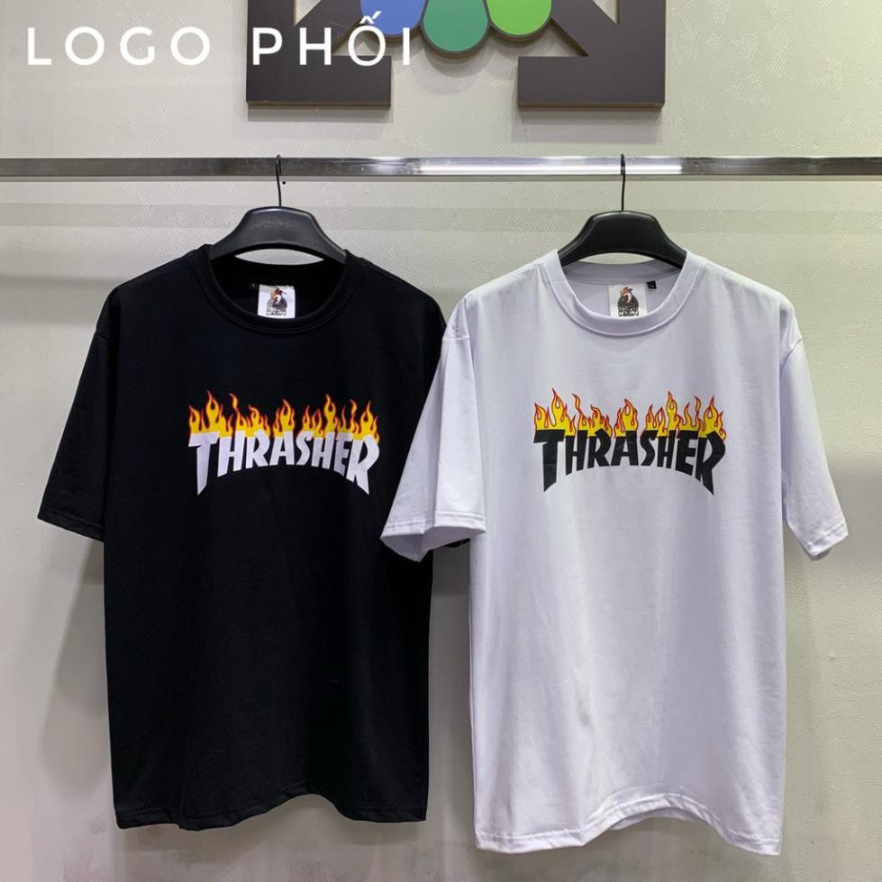 Áo thun Thrasher logo Tím Áo thun tay lỡ Nam nữ KUN SHOP  ྇