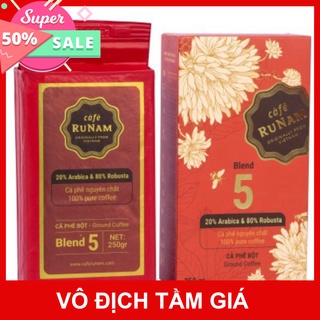 Cà phê runam coffee số 5, số 8 bột loại 250gr 100% cà phê nguyên chất