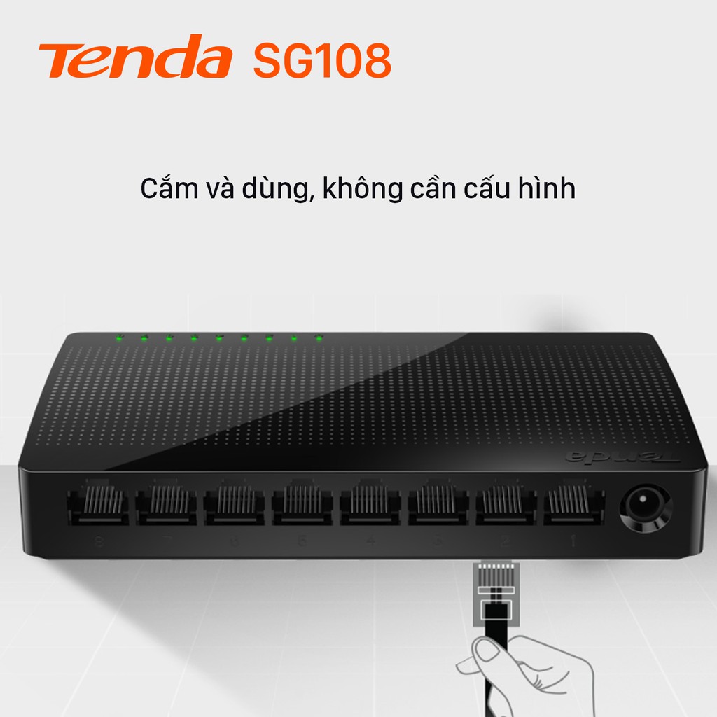 Tenda Bộ chia mạng Switch SG108 8 cổng Ethernet - Hãng phân phối chính thức