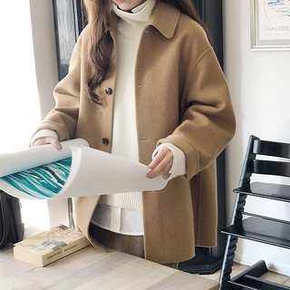 Áo Khoác Len Dáng Rộng Dài Vừa Lót Bông Hình Phượng Hoàng Cho Nữ