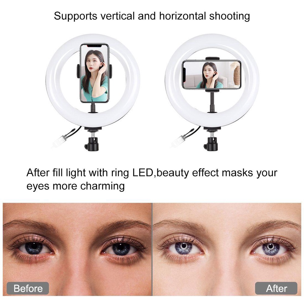 BTLIMER Vòng Đèn Chụp Ảnh Selfie Cho Điện Thoại RGBW Bluetooth Cho Tik Tok Youtube