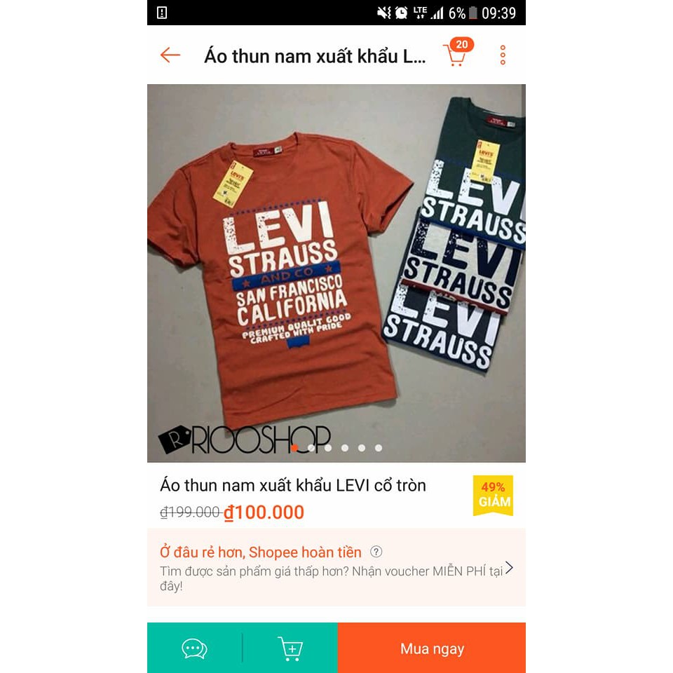 Áo thun nam 5 màu cổ tròn