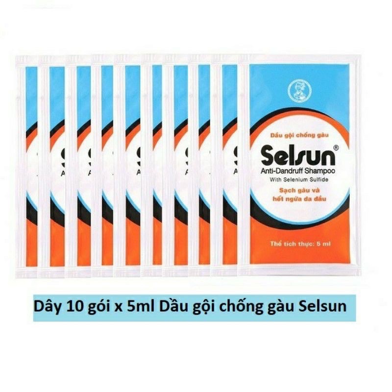 (HSD 2025) 10 Gói Dầu gội chống gàu Selsun 5ml/Gói