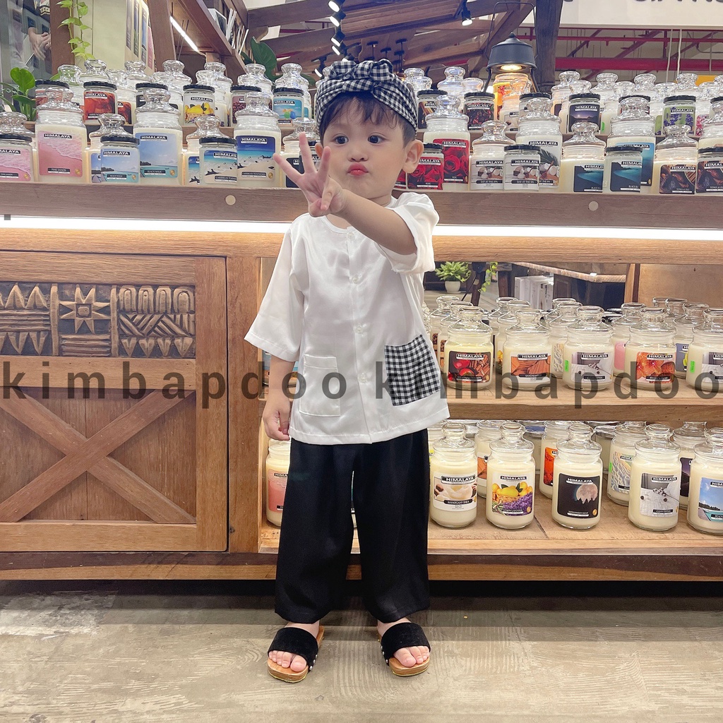 (7-35kg) Bà ba cho bé - Bà ba quần đen cute bé trai bé gái chất lụa mềm mát