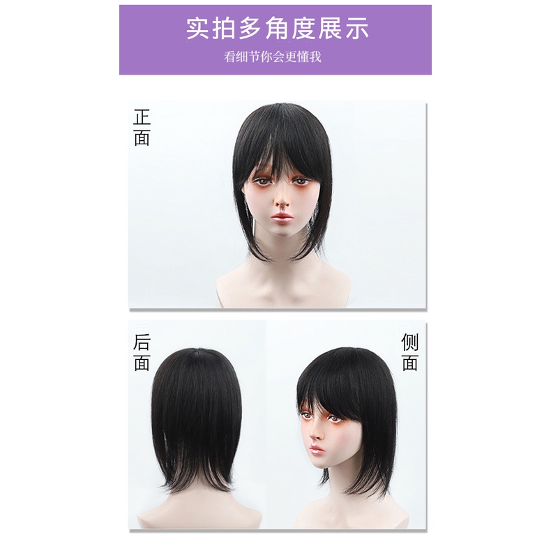 Bộ Tóc Giả Màu Xám Tự Nhiên 100% Cho Nữ