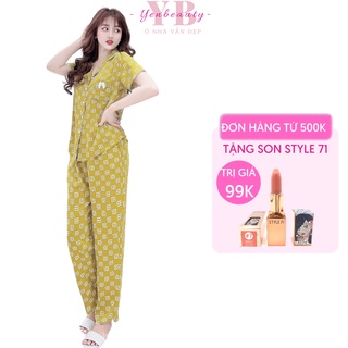 Đồ bộ pijama mặc nhà dễ thương, đồ ngủ nữ lụa bigsize dài cộc tay nhiều họa tiết - yenbeauty đồ mặc nhà cao cấp