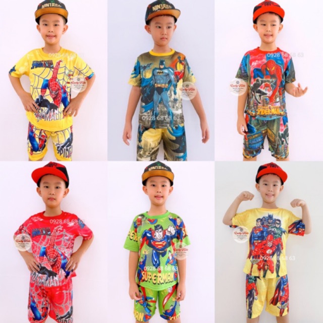 [ 23-28kg ] BỘ QUẦN ÁO SIÊU NHÂN THUN LẠNH 3D