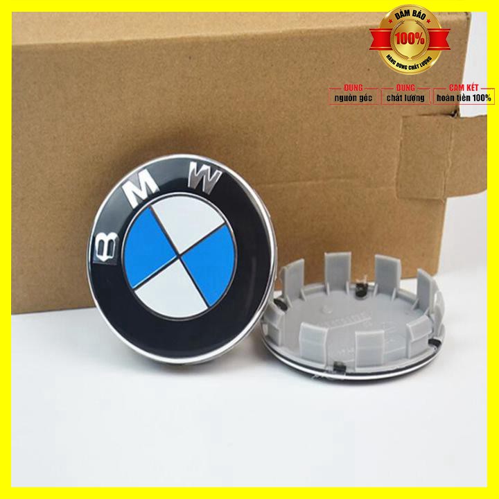 Logo chụp mâm, ốp lazang bánh xe ô tô BMW đường kính 68mm và 55mm Nhựa ABS