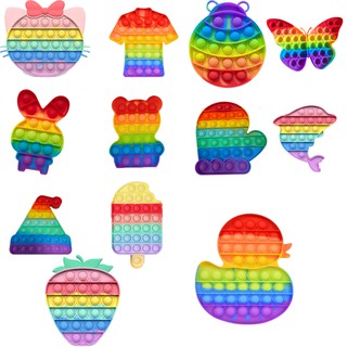 Push Pop it Fidget Toy RainbowPush Pop Pop Bubble Sensory Fidget Toy đồ chơi Special Needs Stress Reliever for Kid and Adult Đồ chơi bấm bong bóng giải tỏa căng thẳng độc đáo sáng tạo