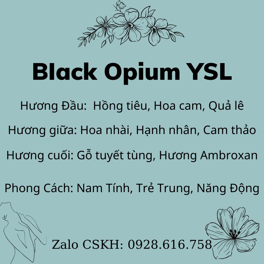 NƯỚC HOA NỮ CAO CẤP BLACK Y.S.L Optium 90ml Cực Thơm