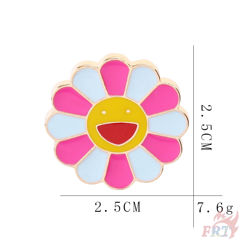 Ghim cài áo hình hoa bằng kim loại nhiều màu sắc