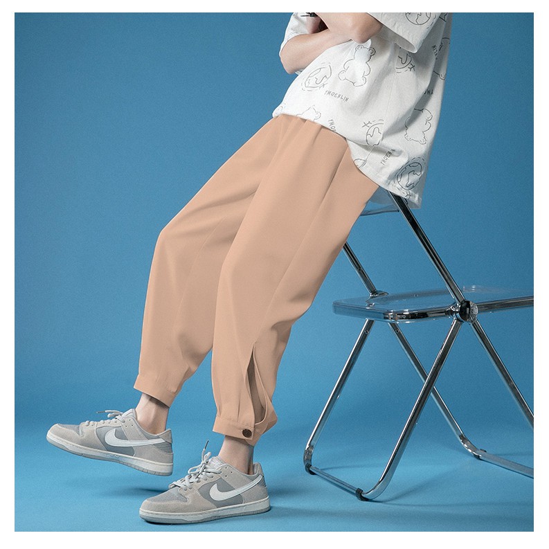 [Hàng sẵn] Quần Tây/ Âu Ống Rộng Unisex, Quần Vải Cạp Chun, Bo Gấu Phong Cách Hàn Quốc QA02 Bigsize