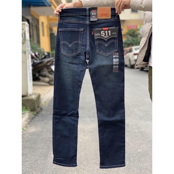 Quần jean nam 𝗛𝗮̀𝗻𝗴 𝗰𝗮𝗼 𝗰𝗮̂́𝗽 Quần bò đẹp ống đứng, chất co giãn thoải mái, màu xanh đá