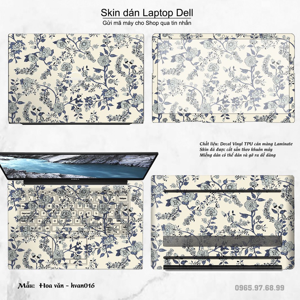 Skin dán Laptop Dell in hình Hoa văn nhiều mẫu 3 (inbox mã máy cho Shop)