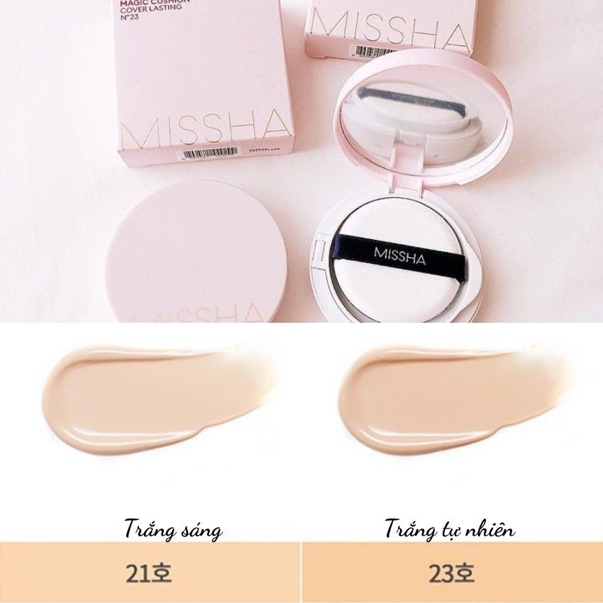 Phấn nước Missha M Magic Cushion SPF 50+ PA+++ Màu hồng đủ tone 21+23