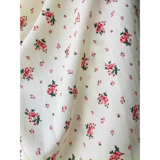 vải đũi xốp mềm nhẹ mát chùm hoa hồng ( ảnh thật )