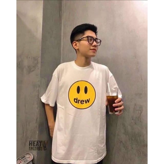 Áo thun unisex mặt cười dreww chất cotton fom 65kg